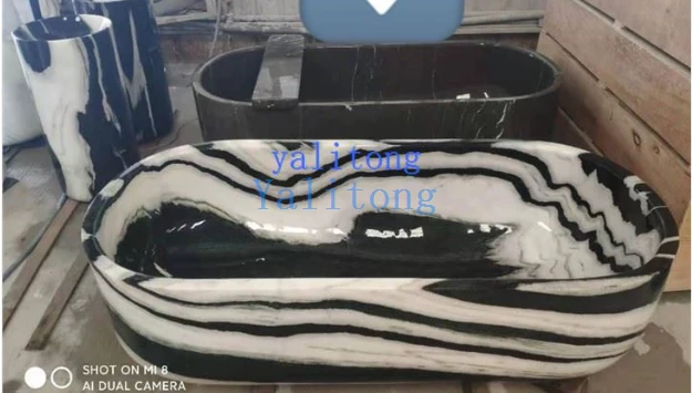 Panda White Marble Bathtub