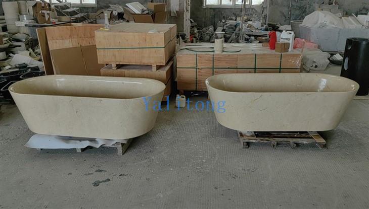 Crema Marfil Marble Bathtub