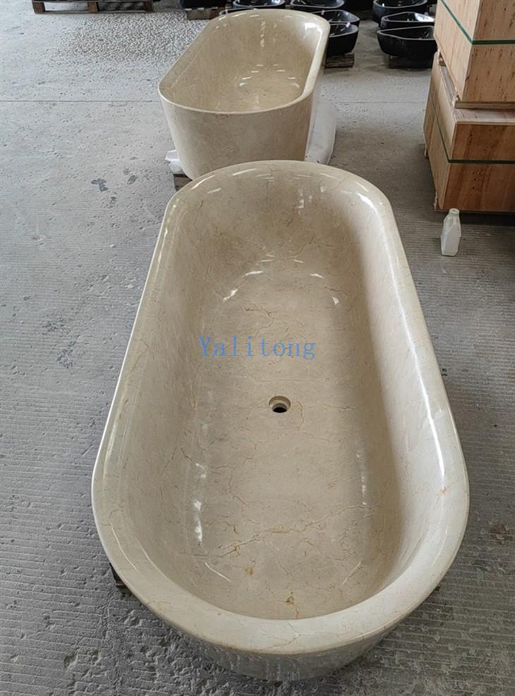 crema marfil marble bathtub