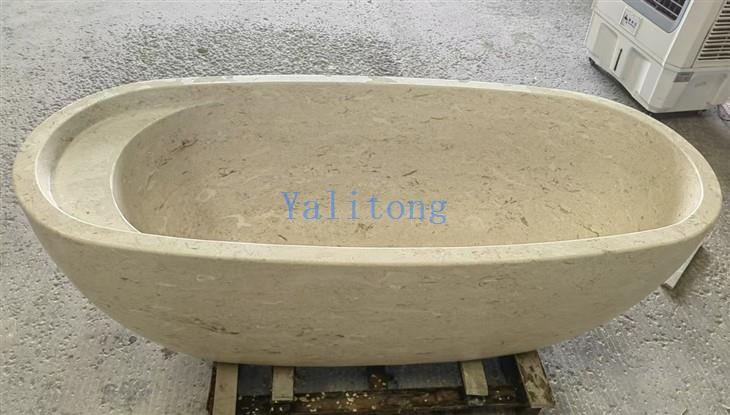 Moonlight Beige Limestone Bathtub