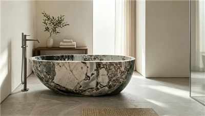 Blue Galaxy Marble Bathtub