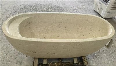 Moonlight Beige Limestone Bathtub