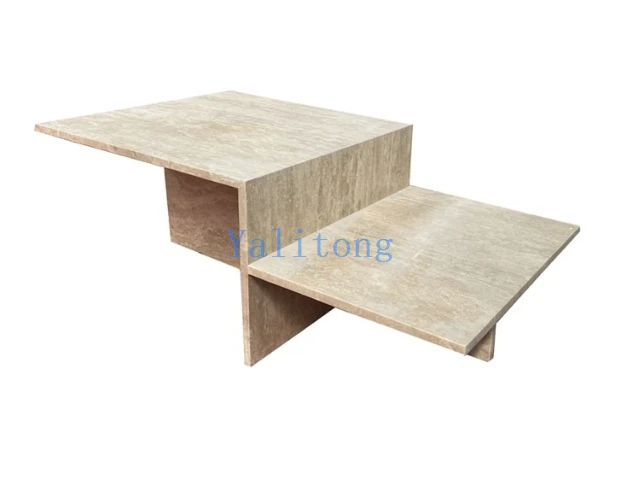 Natural Travertine Side Table