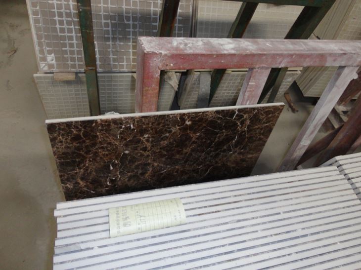 Dark Emperador Marble Laminated Ceramic Flooring Tiles
