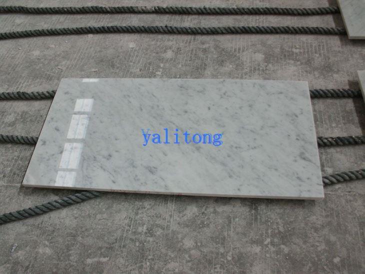 Italian Carrara White Marble Polished Tiles