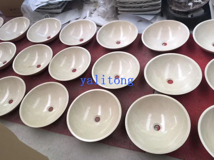 Crema Marfil Marble Vessel Sink
