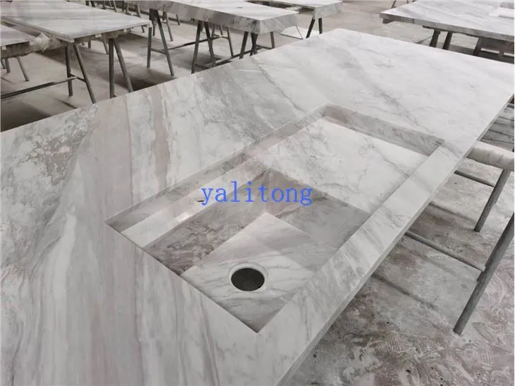 Volakas White Marble Kitchen Countertop